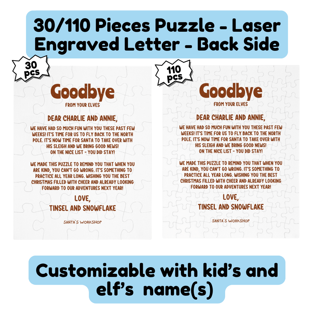 Christmas Gift, Personalized Elf Letter Double-Sided Jigsaw Puzzle: Wow, You Did It!
