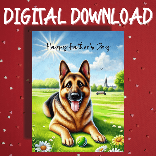 Father's Day Digital Greeting Card, German Shepherd Dog 2: Happy Father's Day