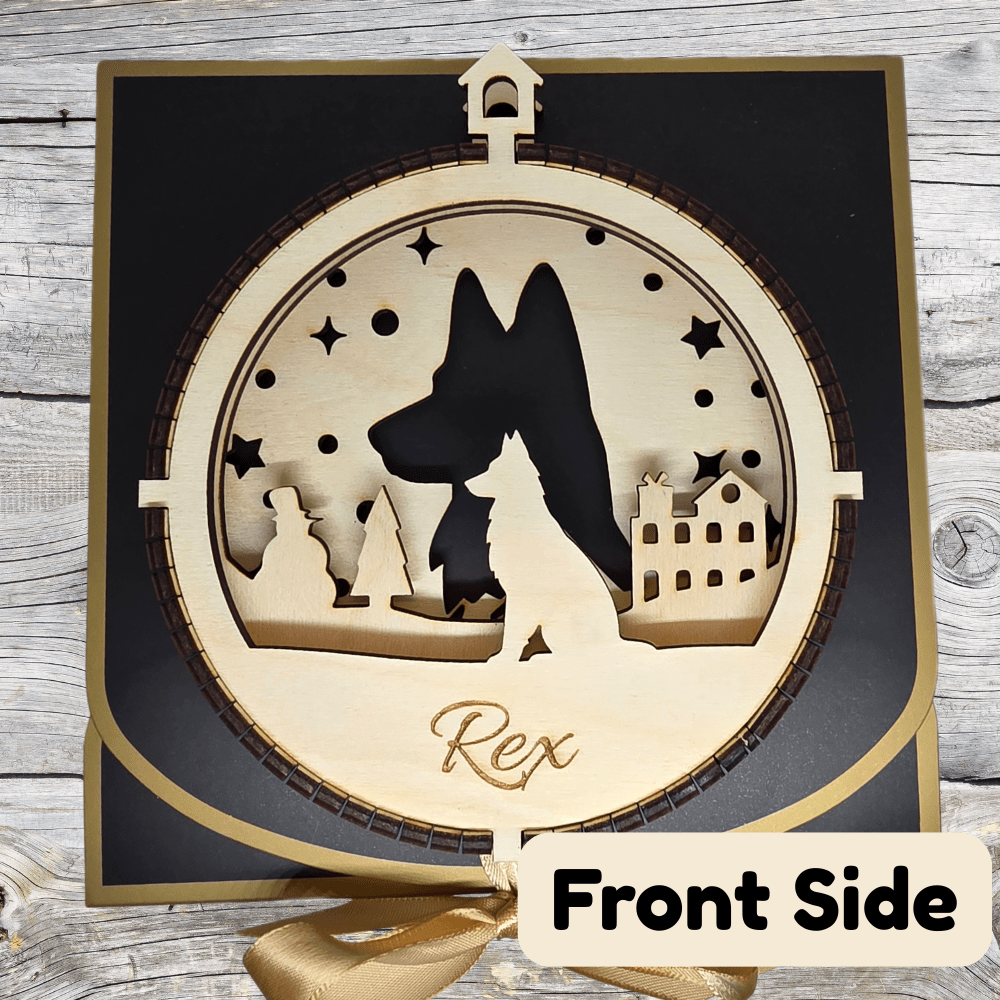 3D Wooden Dog Ornament: German Shepherd