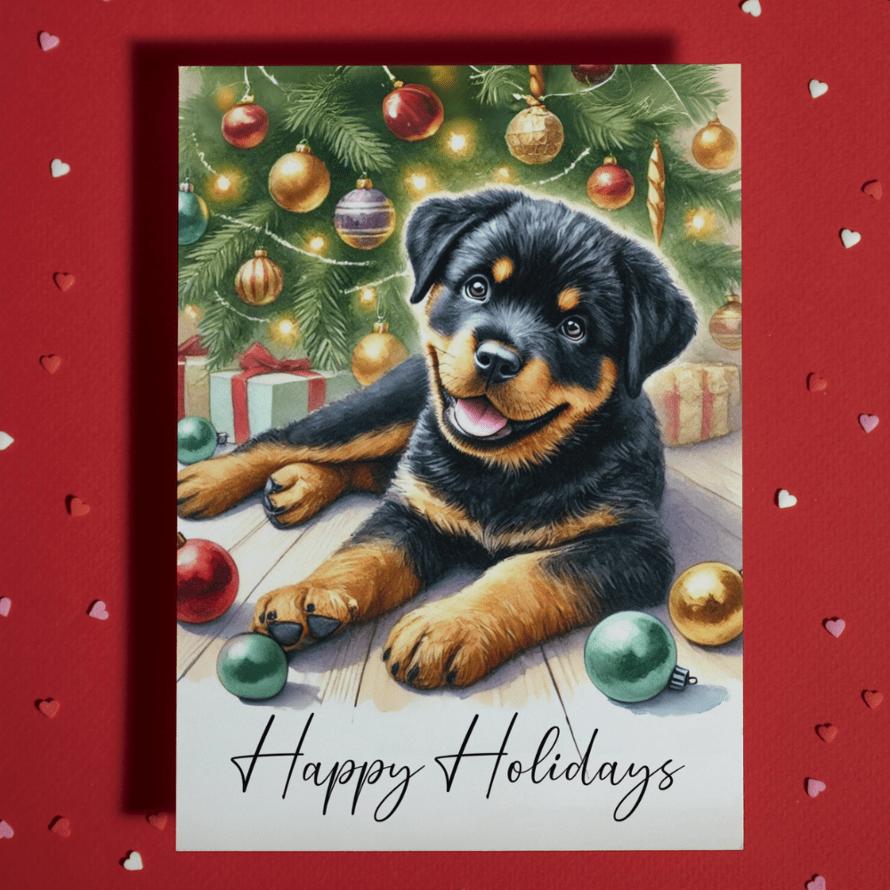 Christmas Greeting Card, Rottweiler: Merry Christmas