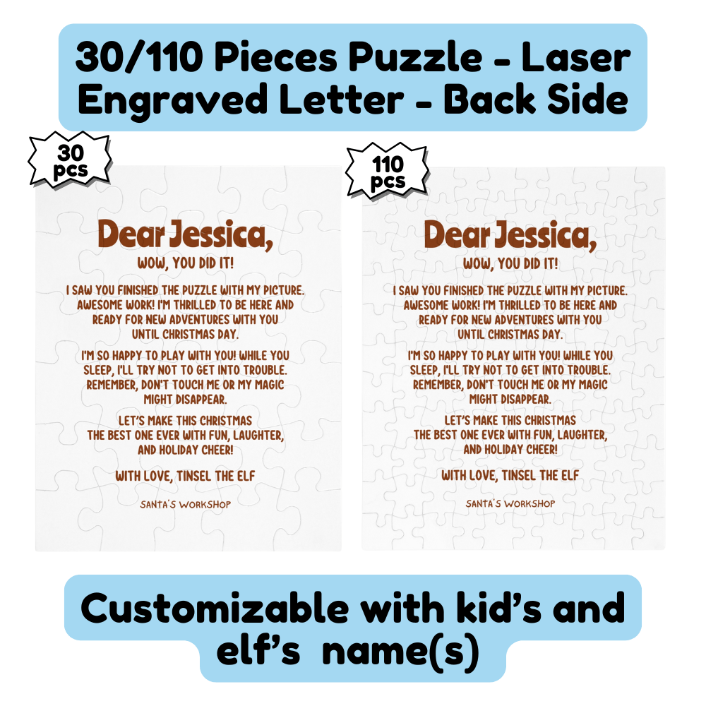 Christmas Gift, Personalized Elf Letter Double-Sided Jigsaw Puzzle: Wow, You Did It!
