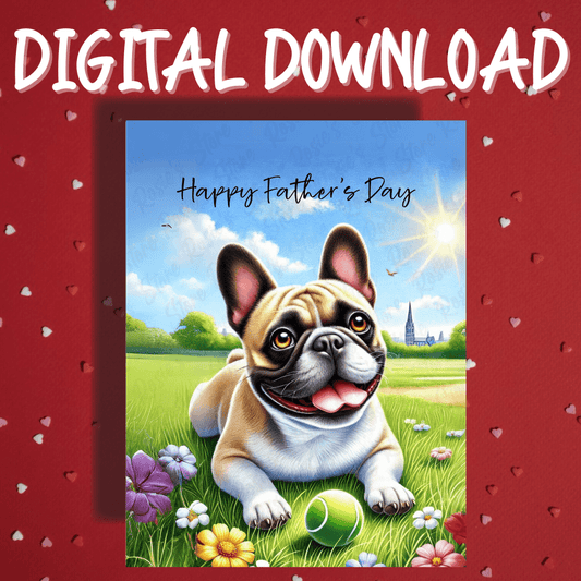 Father's Day Digital Greeting Card, French Bulldog: Happy Father's Day