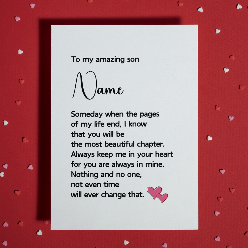 Son Greeting Card: The Most Beautiful Chapter