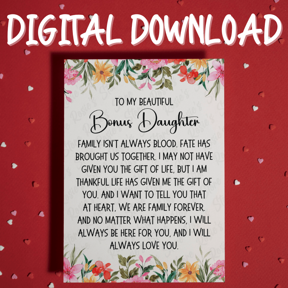 Bonus Daughter Digital Greeting Card: Family Isn't Always Blood...