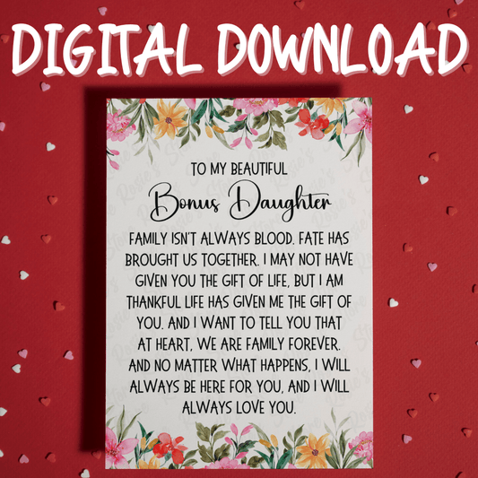Bonus Daughter Digital Greeting Card: Family Isn't Always Blood...