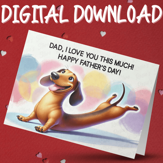 Father's Day Digital Greeting Card, Dachshund Dog: Happy Father's Day