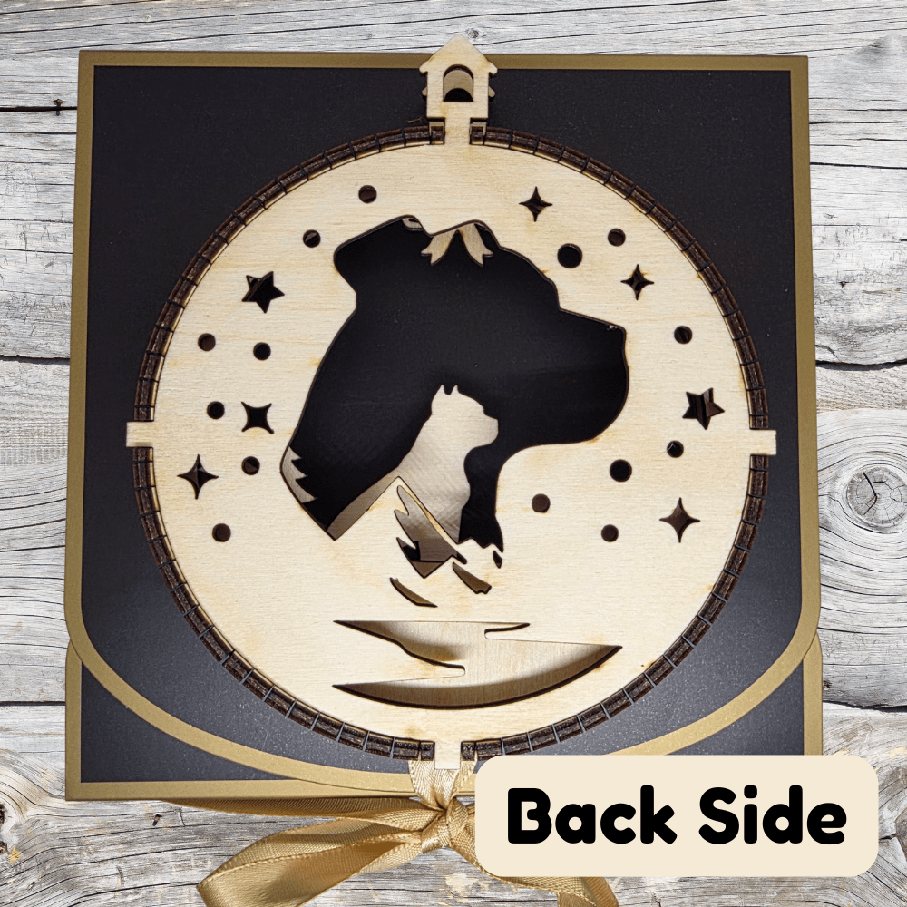 3D Wooden Dog Ornament: Pitbull