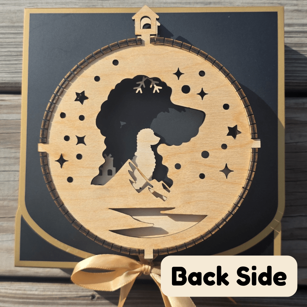 3D Wooden Dog Ornament: Goldendoodle