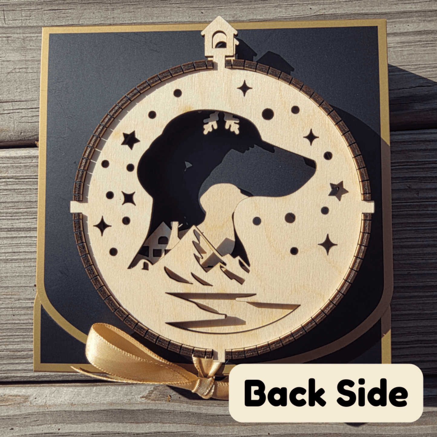 3D Wooden Dog Ornament: Dachshund