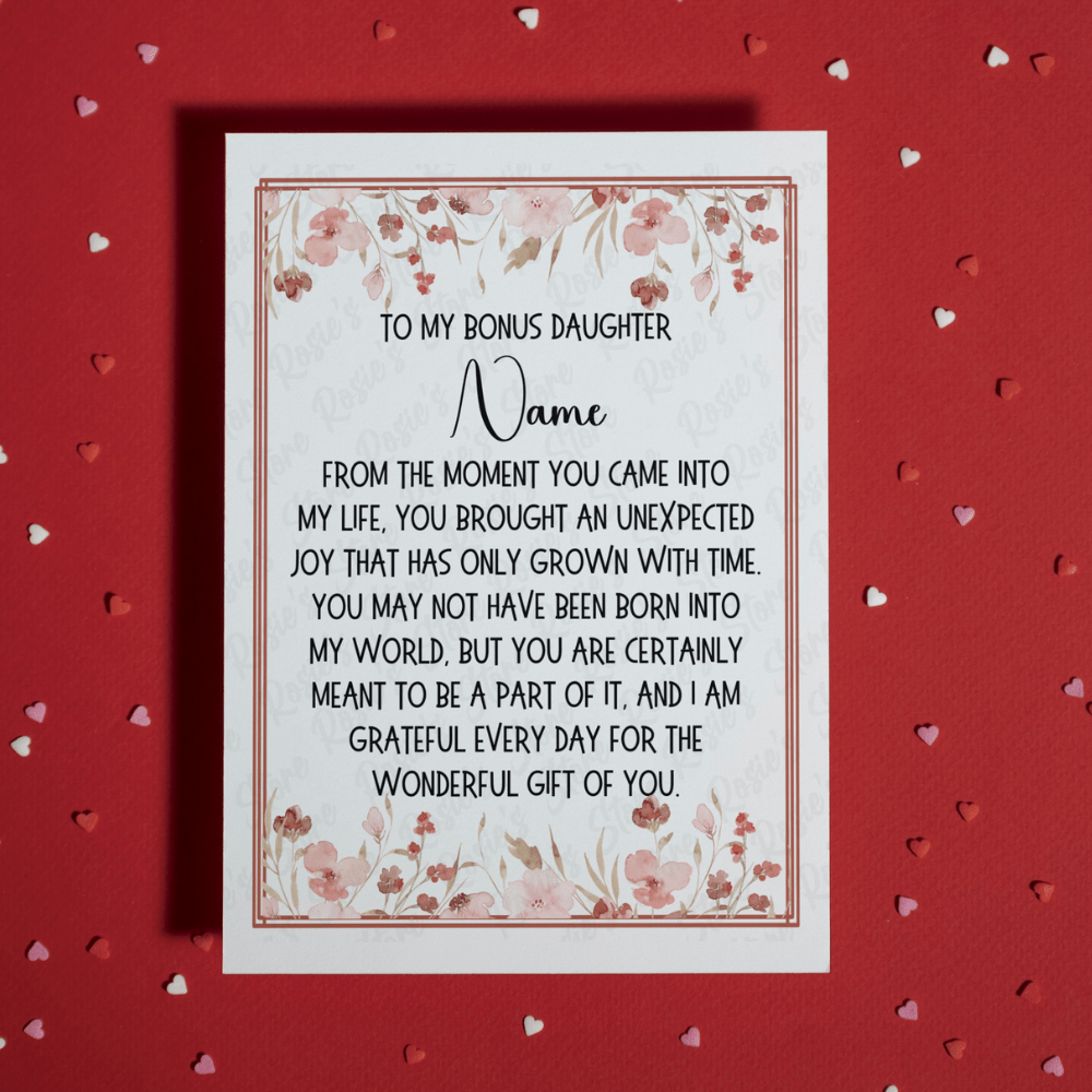 Bonus Daughter, Personalized Greeting Card: Wonderful Gift Of You