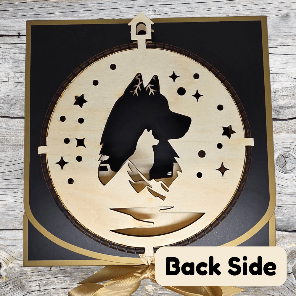 3D Wooden Dog Ornament: Husky