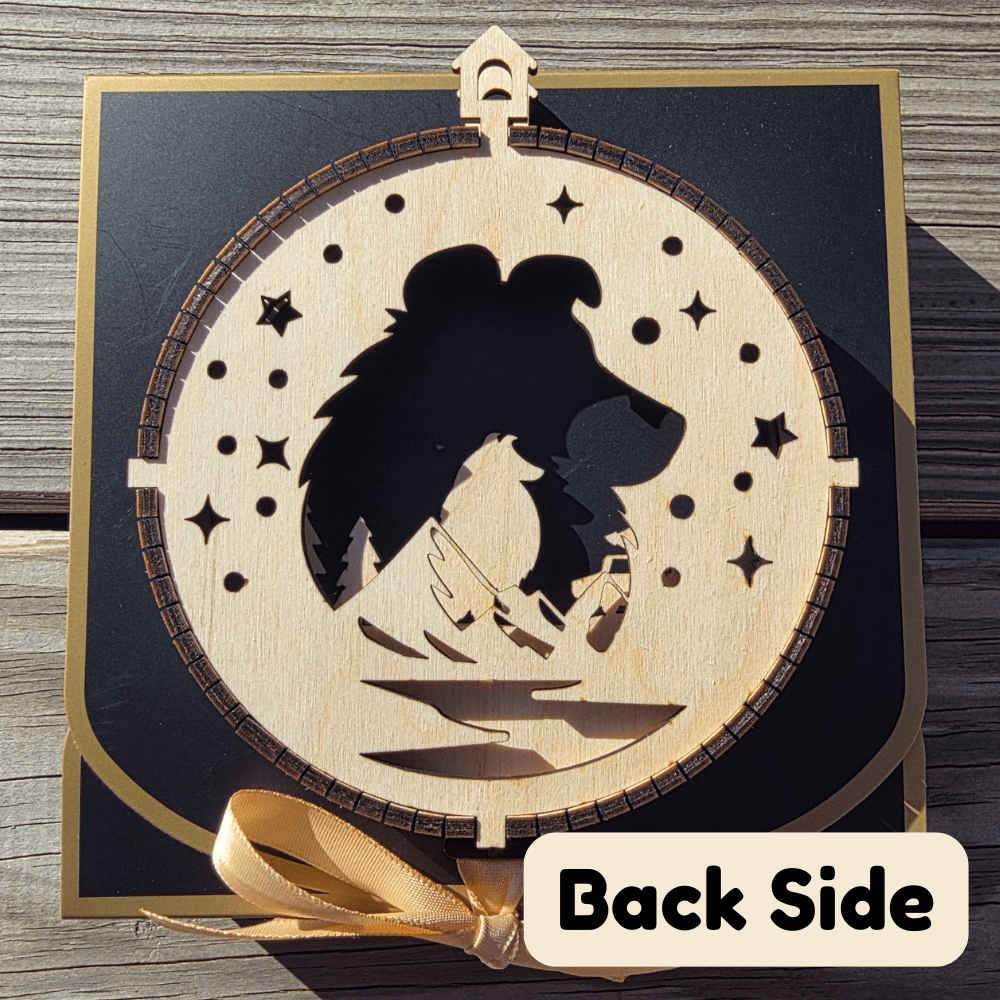 3D Wooden Dog Ornament: Border Collie