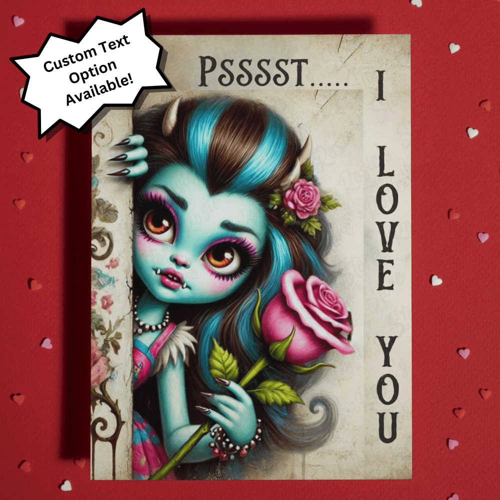 Couple Greeting Card, Girl: Pssst... I Love You