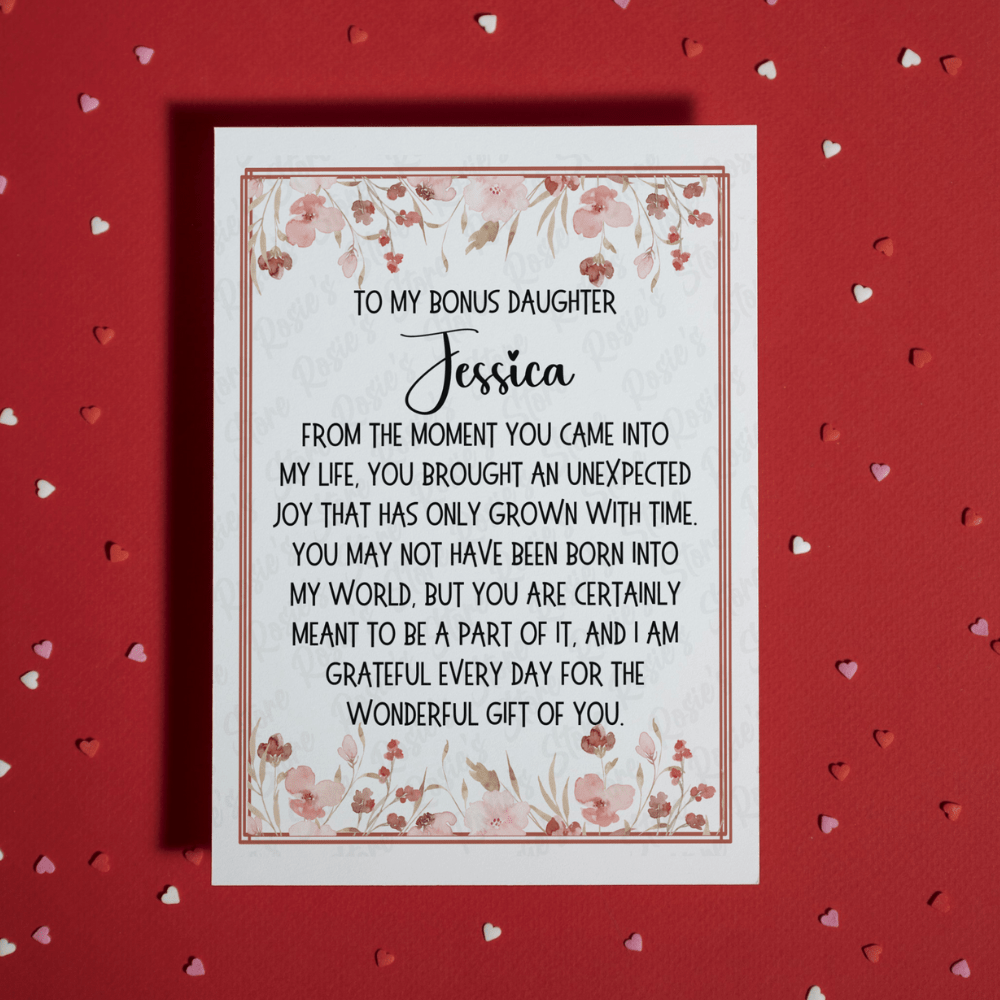 Bonus Daughter, Personalized Greeting Card: Wonderful Gift Of You