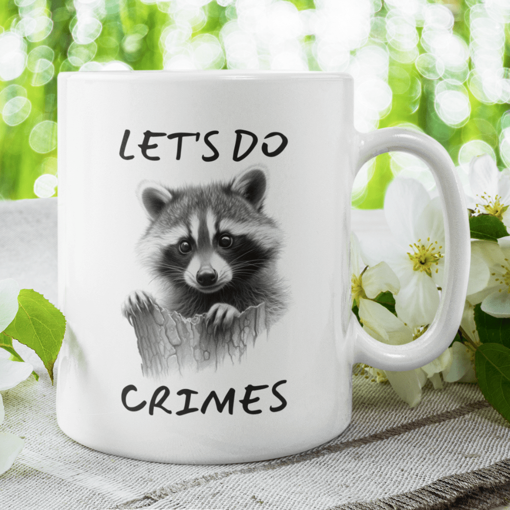Raccoon Lovers Gift, Coffee Mug: Let's Do Crimes