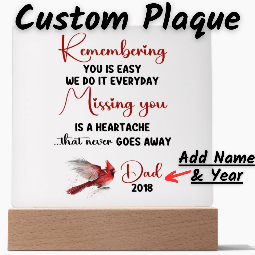Memorial Custom Plaque: Remembering You Is Easy...