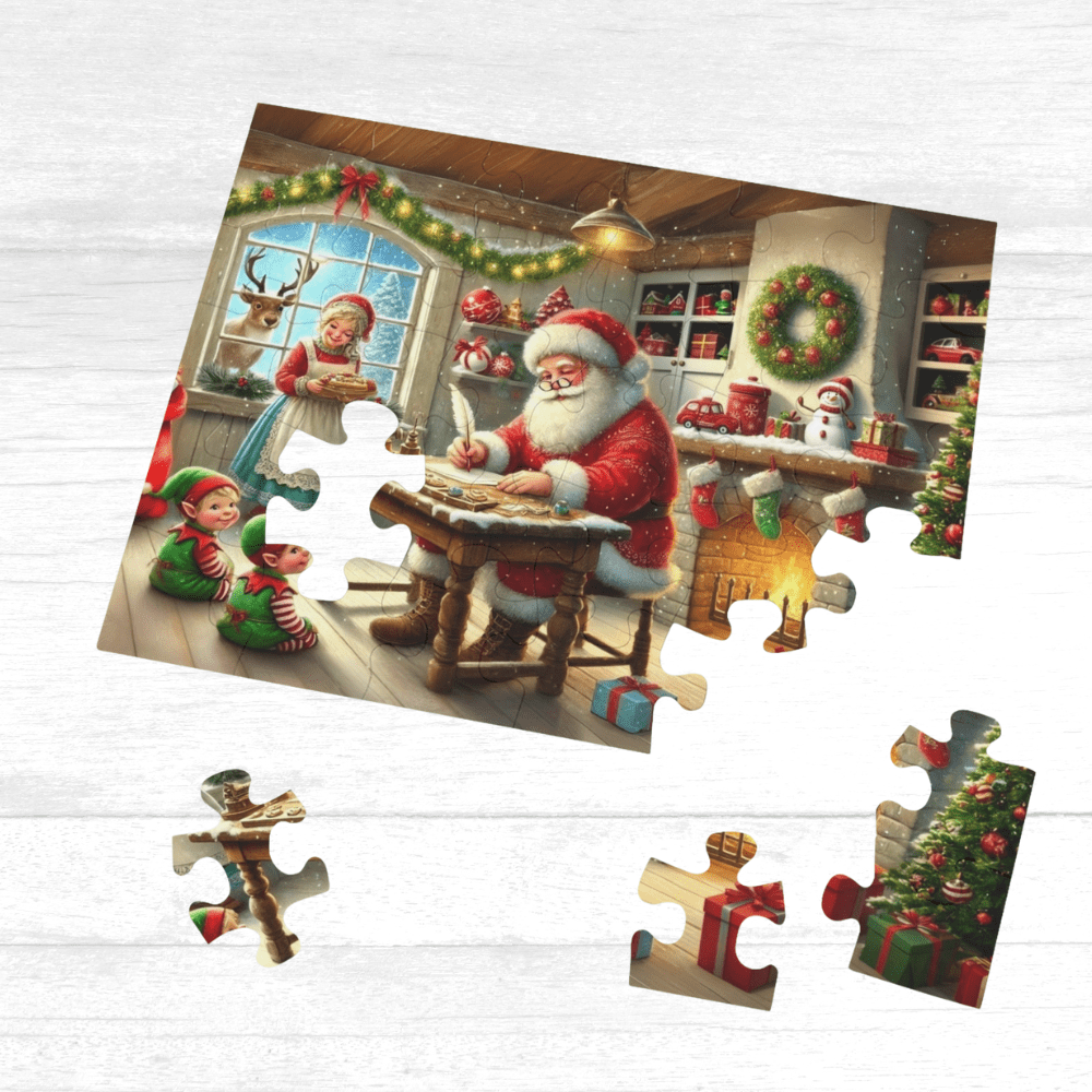 Christmas Gift, Double-sided Puzzle with Laser Engraved NICE or NAUGHTY List