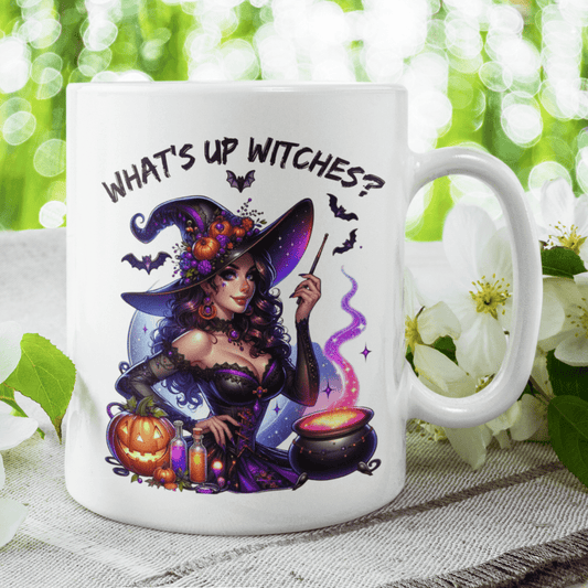 Halloween Gift, Witch Coffee Mug: What's Up Witches?