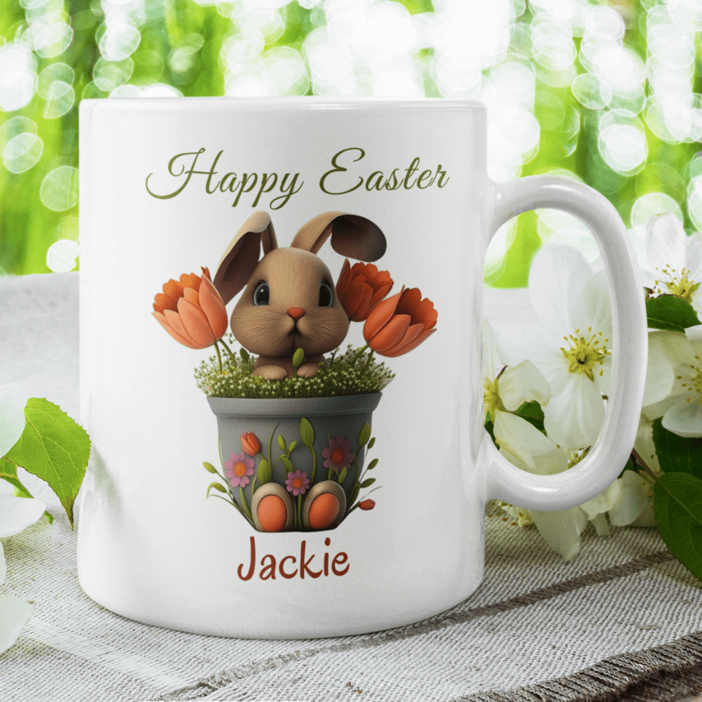 Easter/Bunny Gift, Custom Easter Name Mug: Happy Easter...