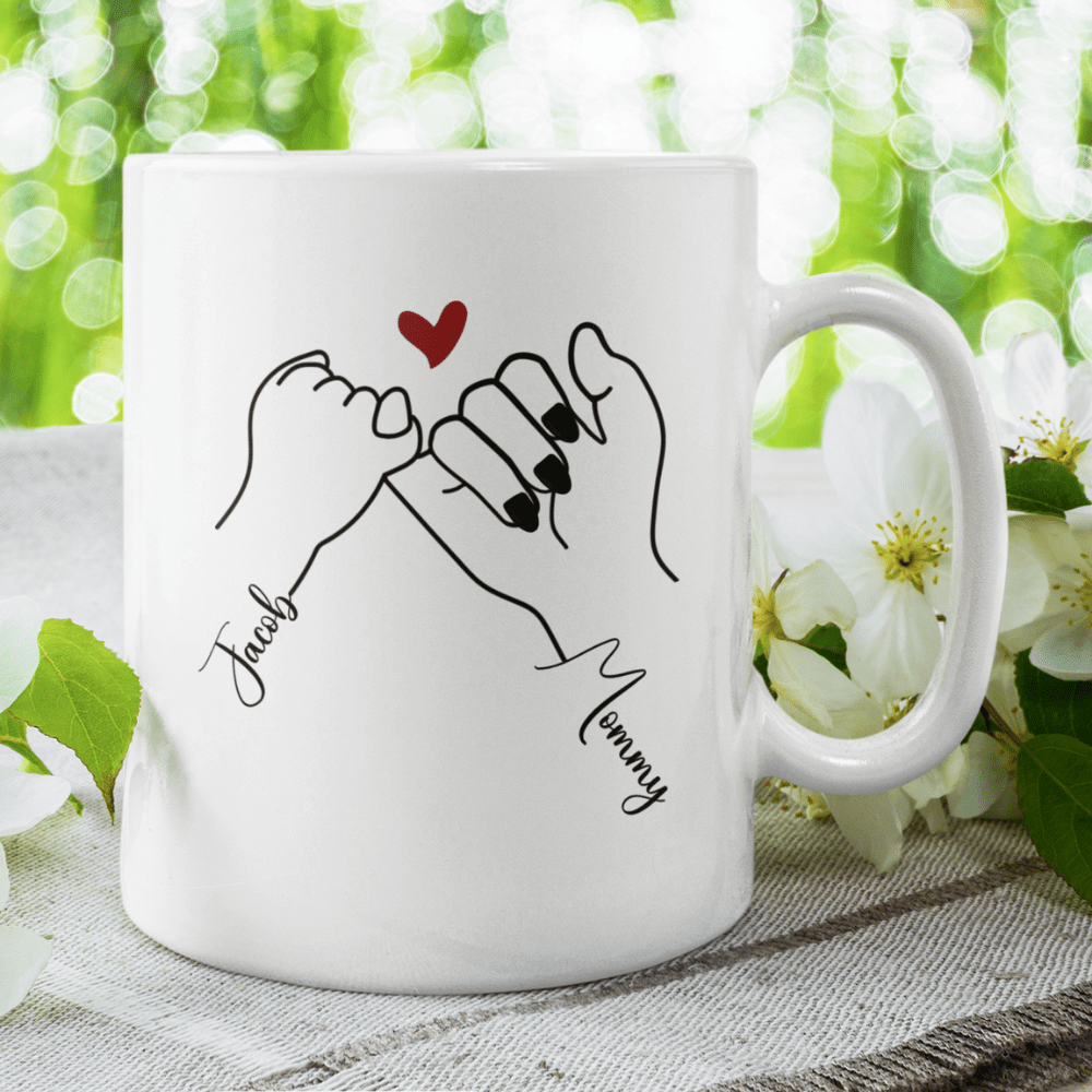 Mom and Son Gift, Coffee Mug With Custom Names: I Love You Beyond The Whole Universe