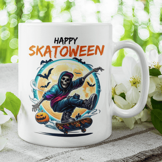 Halloween Gift, Coffee Mug: Happy Skatoween