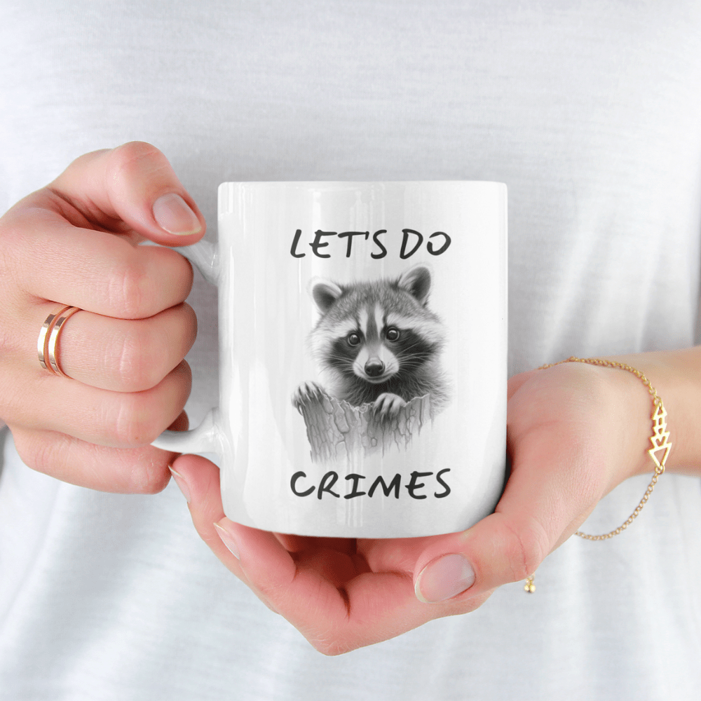 Raccoon Lovers Gift, Coffee Mug: Let's Do Crimes