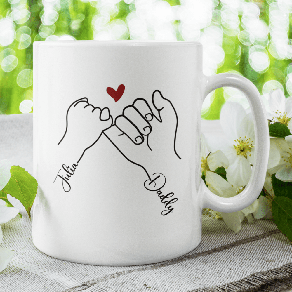 Dad and Daughter Gift, Coffee Mug With Custom Names: I Love You Beyond The Whole Universe