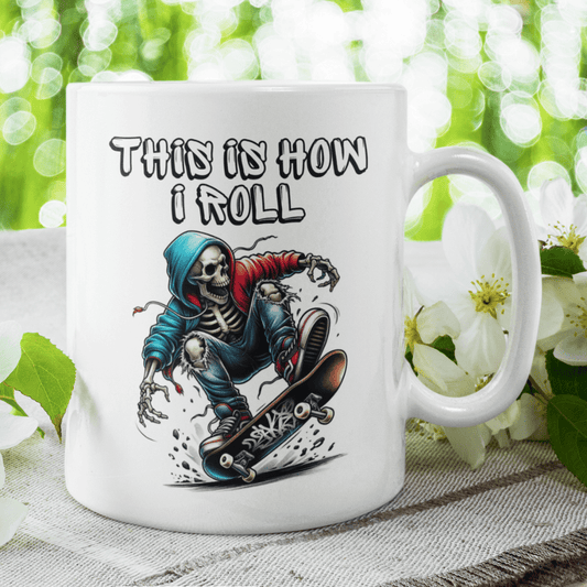 Hobby Gift, Skateboarding Coffee Mug: This Is How I Roll