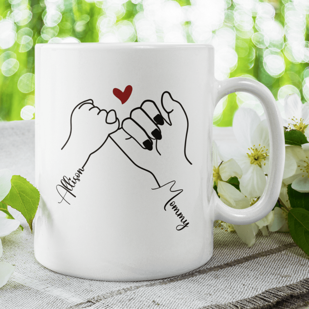 Mom and Daughter Gift, Coffee Mug With Custom Names: I Love You Beyond The Whole Universe