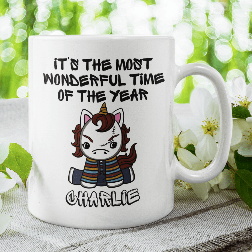 Halloween, Horror Movie Fans Coffee Mug: Unicorn Chuck