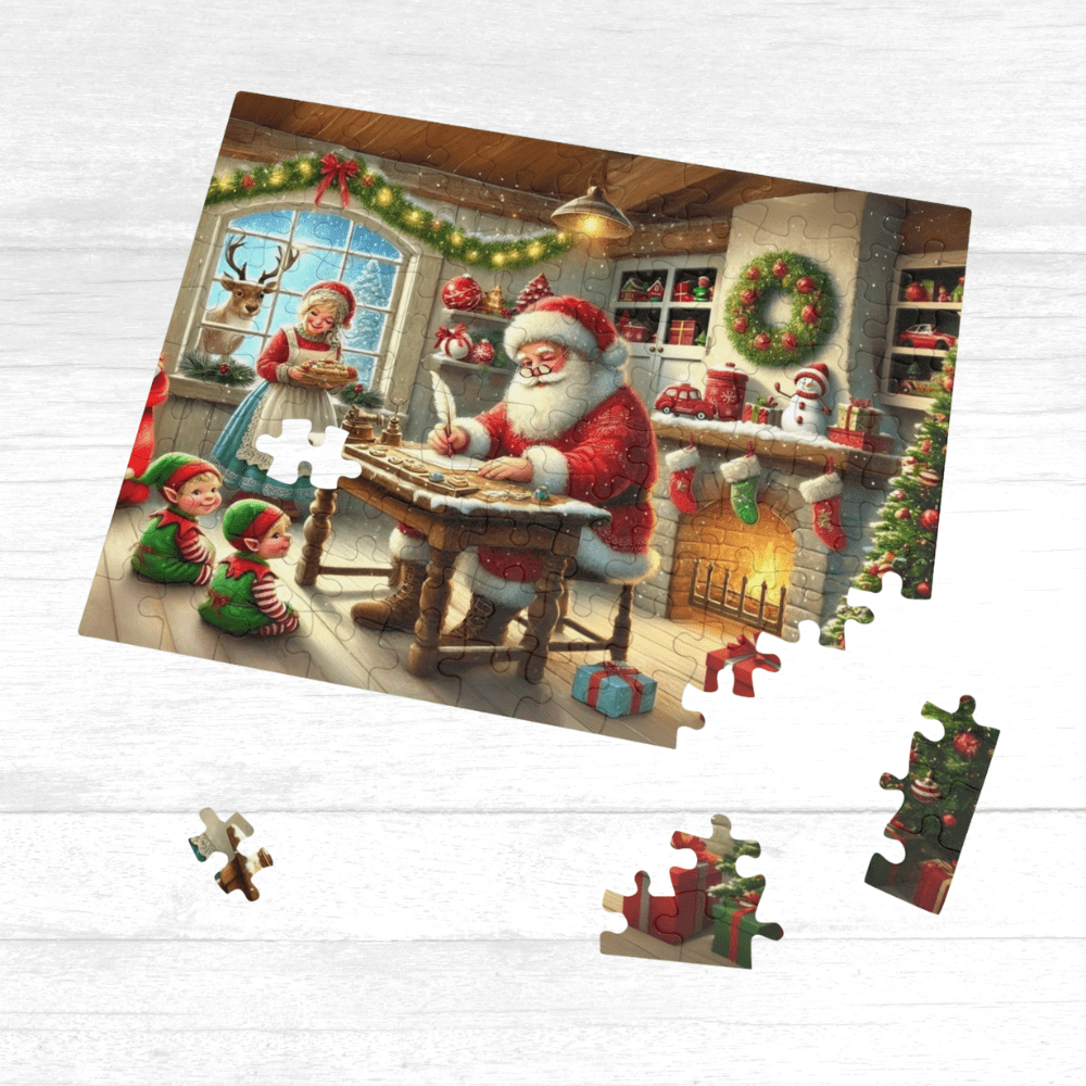 Christmas Gift, Double-sided Puzzle with Laser Engraved NICE or NAUGHTY List