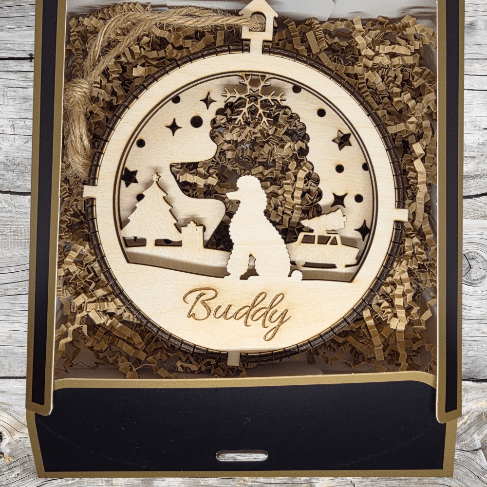 3D Wooden Dog Ornament: Poodle