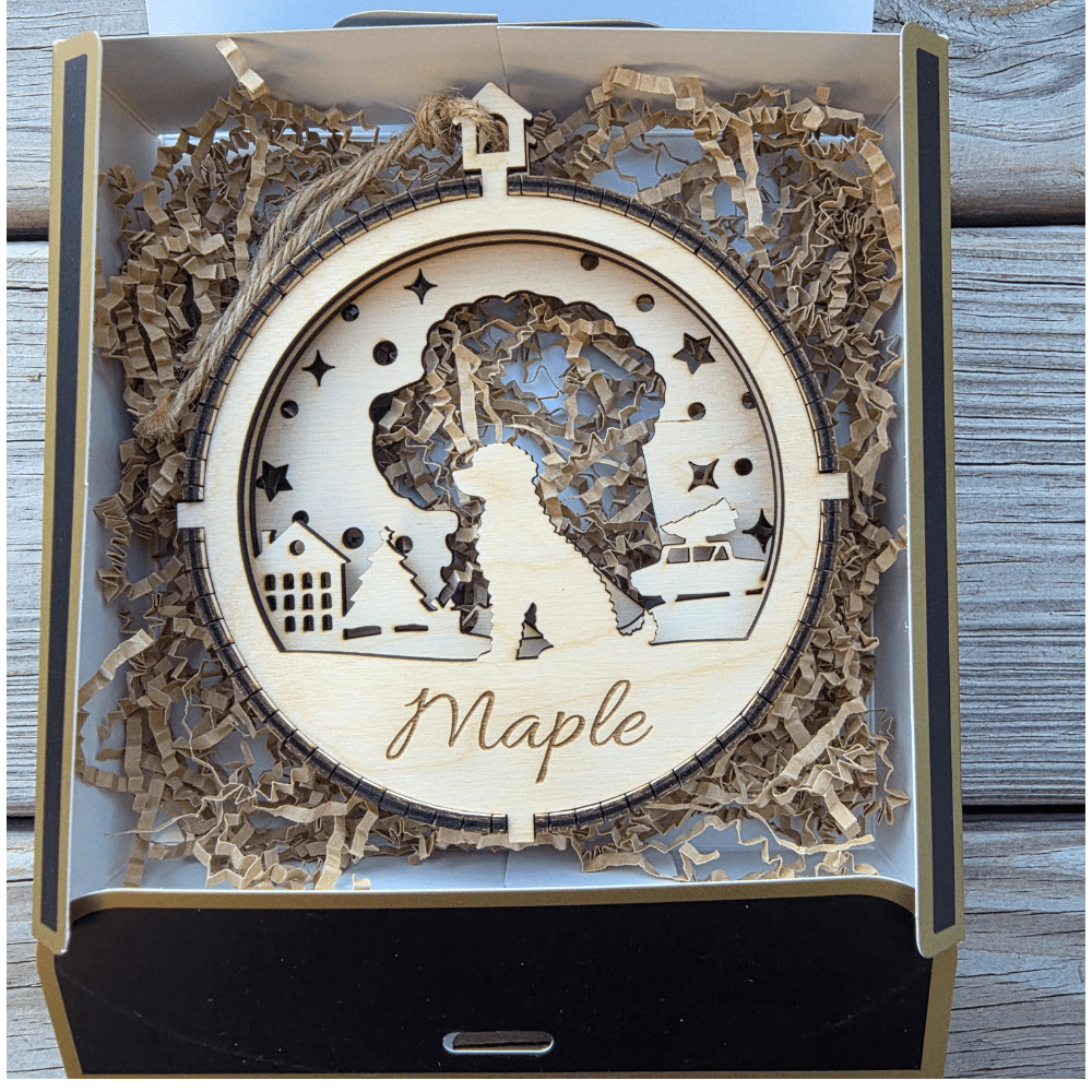 3D Wooden Dog Ornament: Portuguese Water Dog