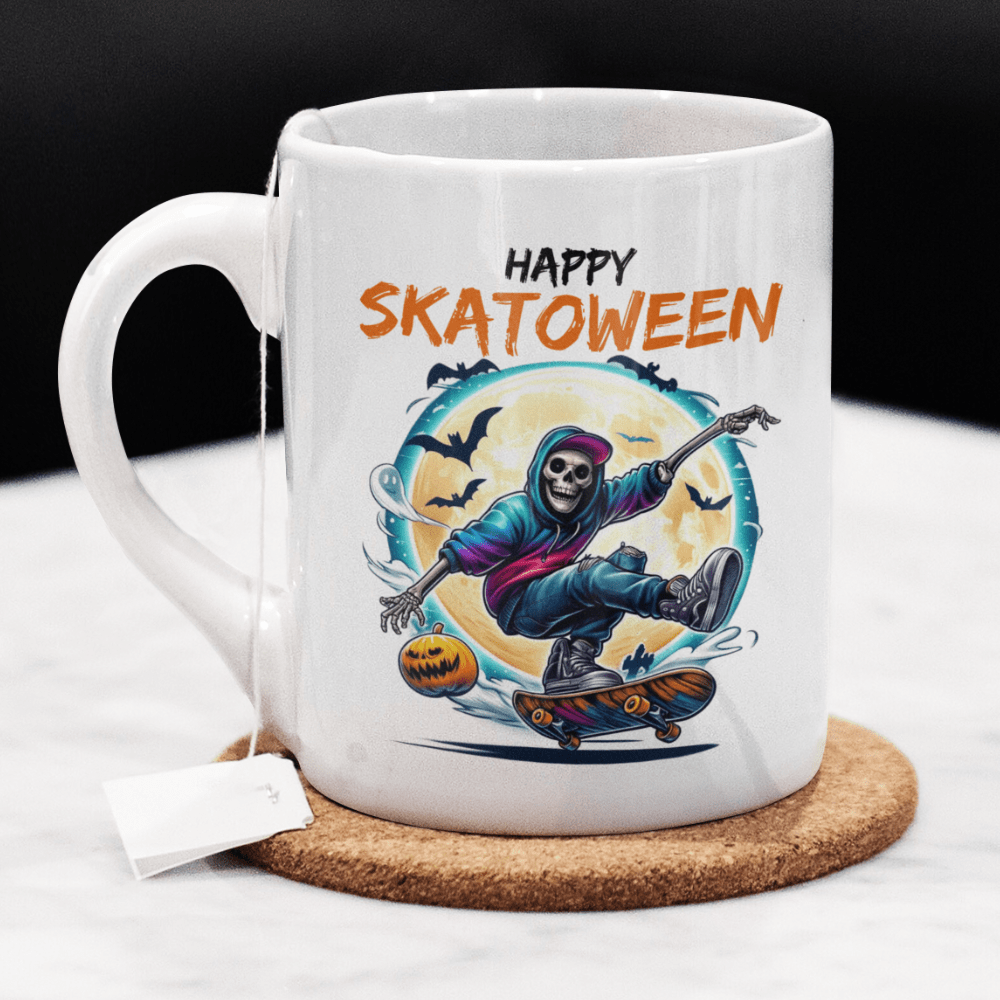 Halloween Gift, Coffee Mug: Happy Skatoween