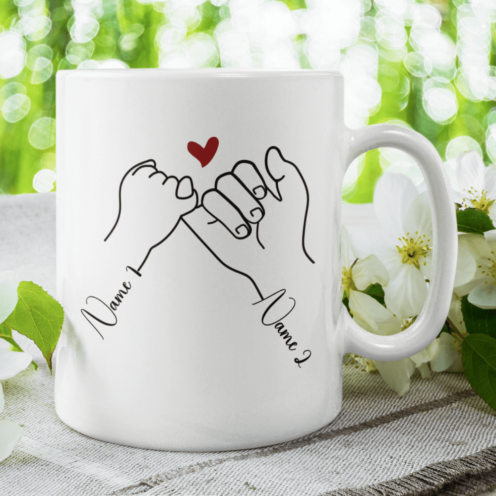 Dad and Son Gift, Coffee Mug With Custom Names: I Love You Beyond The Whole Universe