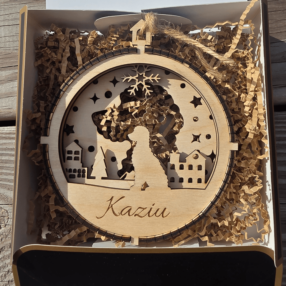 3D Wooden Dog Ornament: Goldendoodle