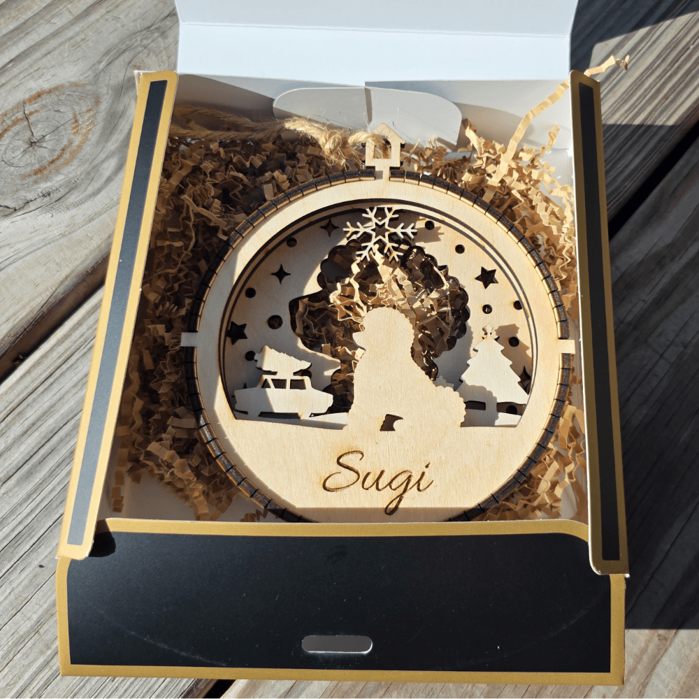 3D Wooden Dog Ornament: Bichon Frise