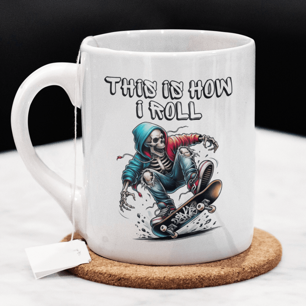 Hobby Gift, Skateboarding Coffee Mug: This Is How I Roll