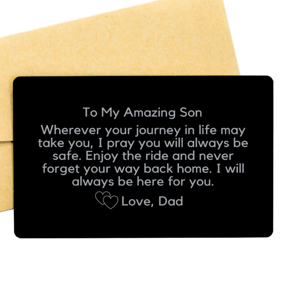 Personalized Engraved Wallet Card For Him: Wherever Your Journey In Life...