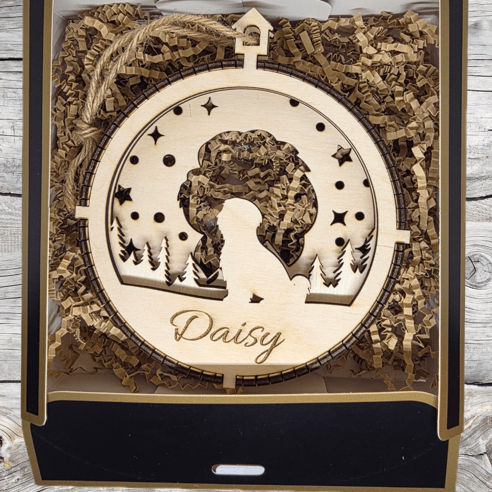 3D Wooden Dog Ornament: Shih Tzu