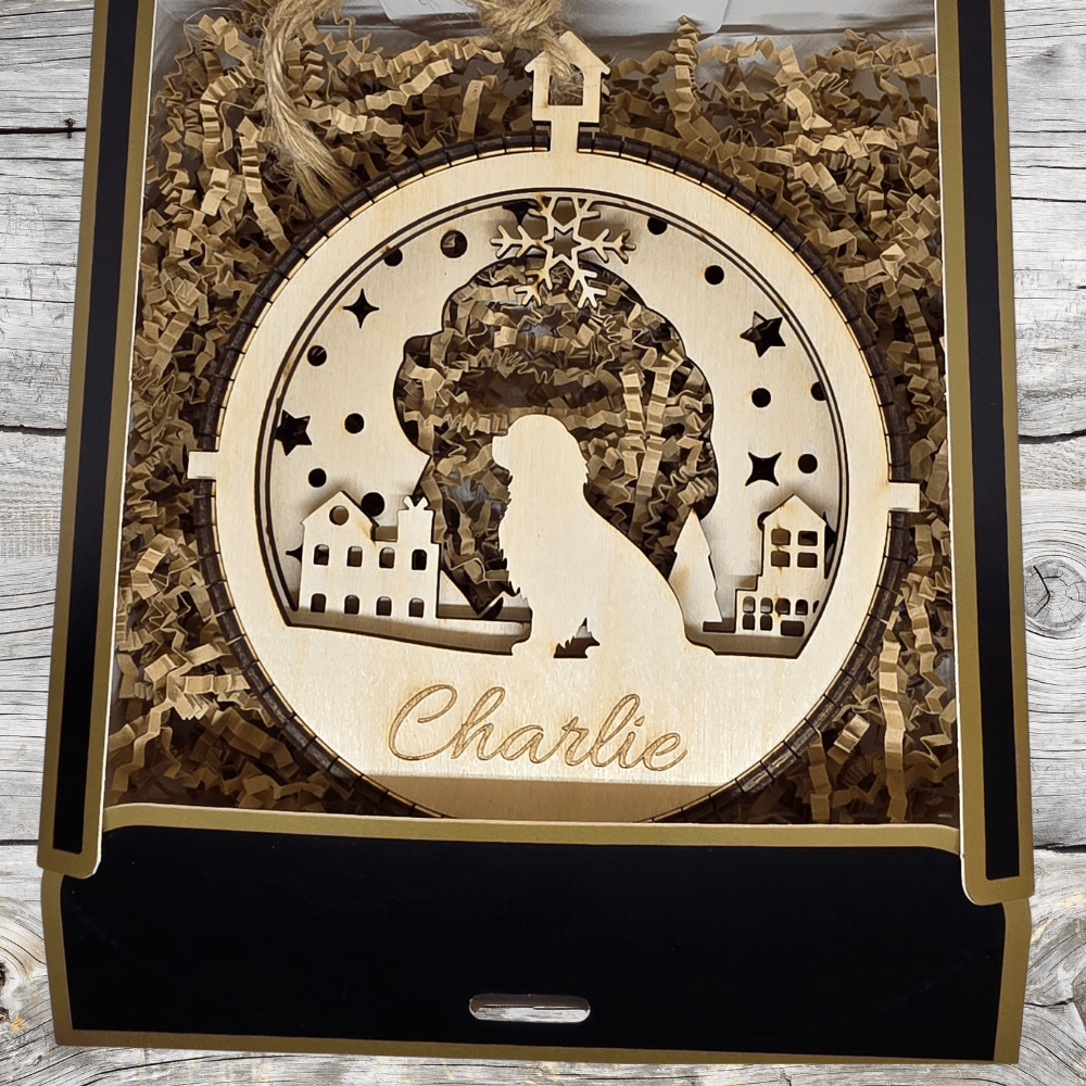 3D Wooden Dog Ornament: Cavalier King Charles Spaniel