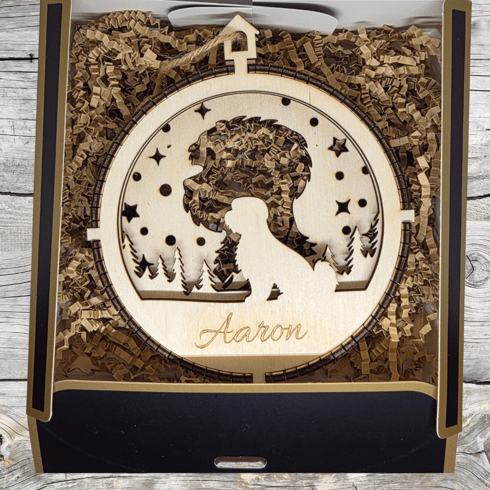 3D Wooden Dog Ornament: Maltese