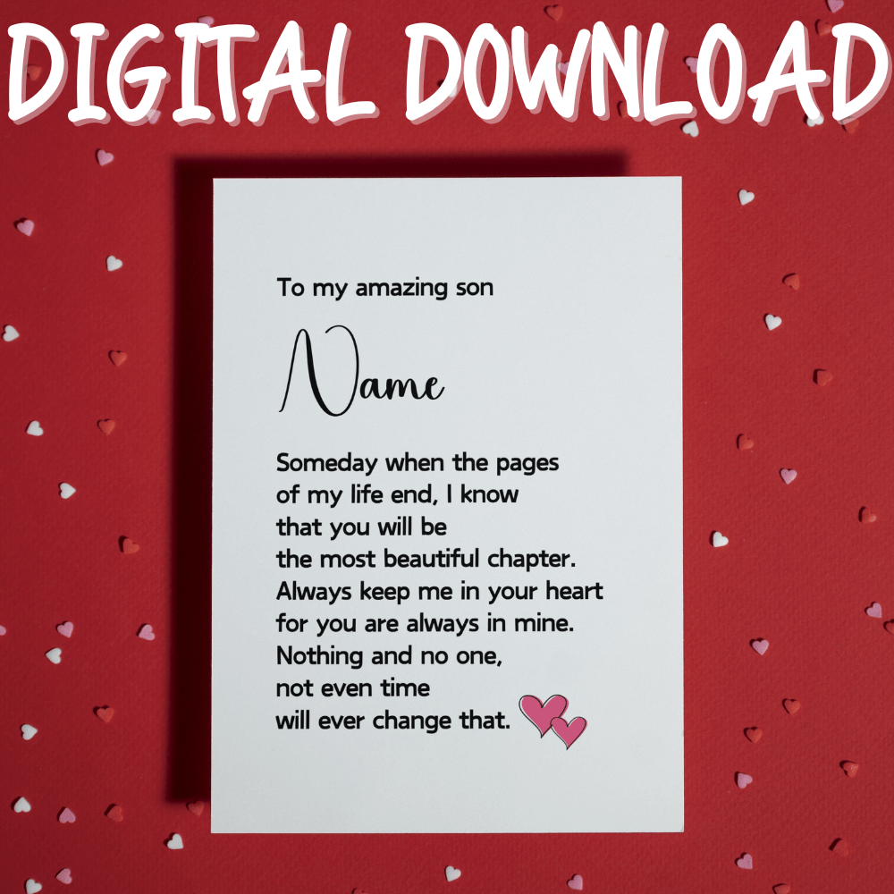 Son Gift Digital Greeting Card: The Most Beautiful Chapter
