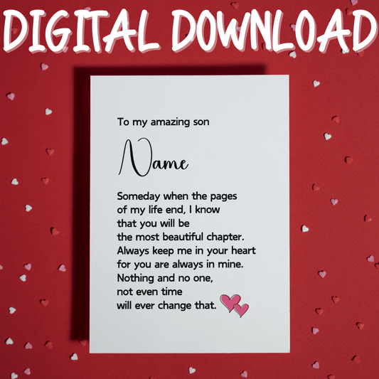 Son Gift Digital Greeting Card: The Most Beautiful Chapter
