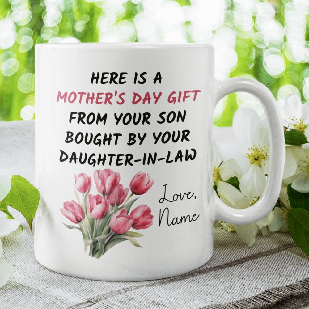 Mother In Law Gift, Mother's Day Coffee Mug: Here Is A Mother's Day Gift...