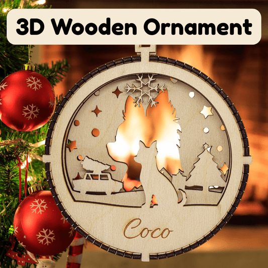 3D Wooden Dog Ornament: Chihuahua