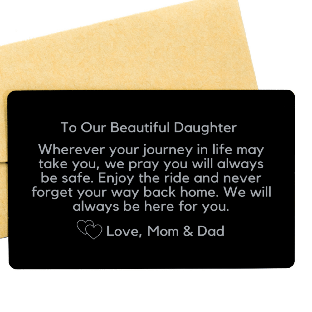 Personalized Engraved Wallet Card For Her: Wherever Your Journey In Life...