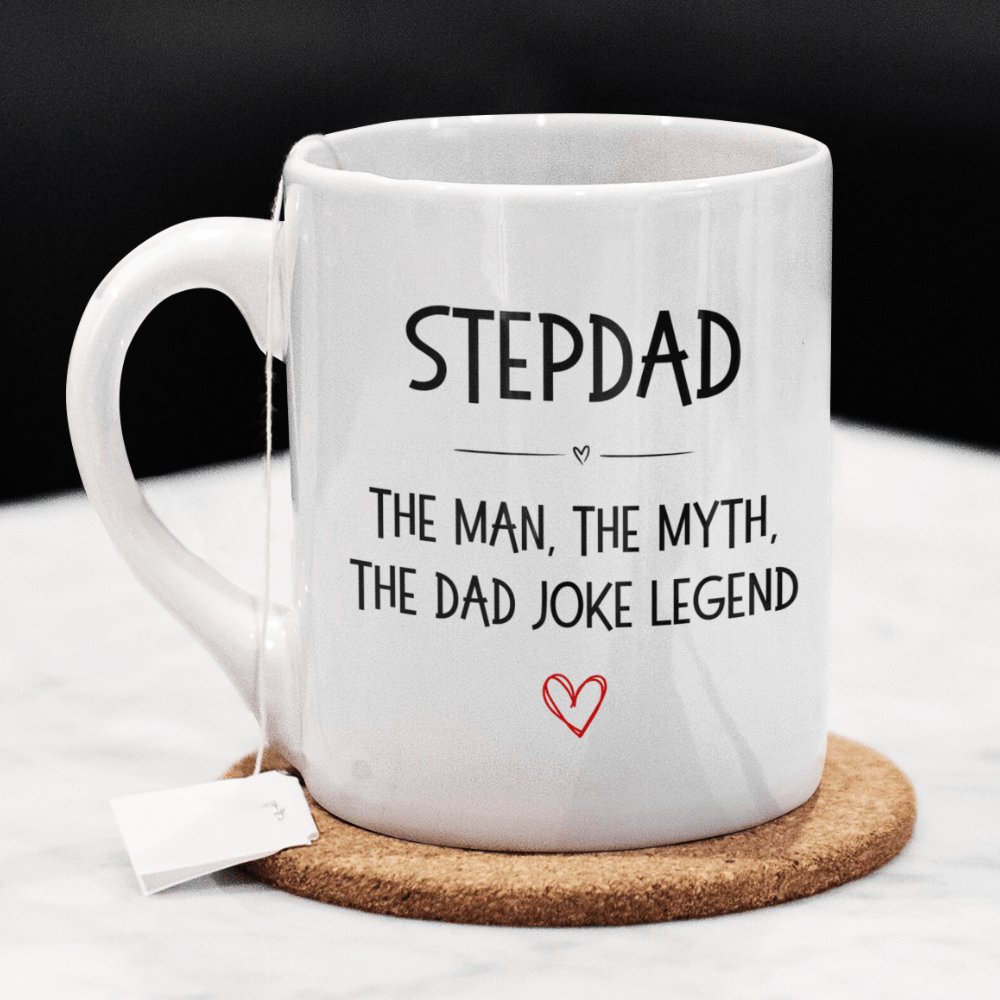 Bonus dad Stepdad Gift, Personalized Coffee Mug: Stepdad: The Dad Joke Legend