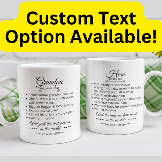 Grandpa Gift, Custom Coffee Mug: Grandpa Hero