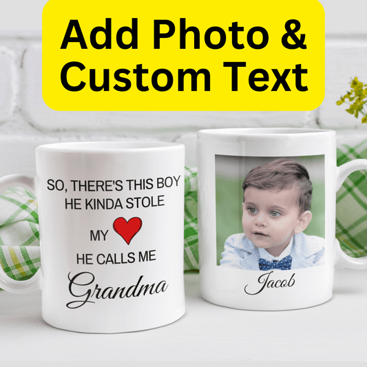 Grandma Gift from Grandson, Custom Coffee Mug: So, there's this boy...